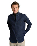 Navy & Green Ανδρικό Πουκάμισο Denim 24NG.SD200/1B.1 Blue Black