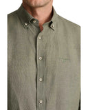 Navy & Green Ανδρικό Πουκάμισο Μακρυμάνικο Λινό 24NG.SF021/1B GOTHIC OLIVE Λαδί