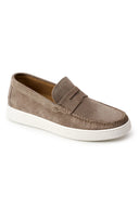 Navy & Green Ανδρικά Δερμάτινα Loafers 24SH.093.1 Taupe Μπεζ