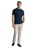 Navy & Green Ανδρική Μπλούζα Λαιμόκοψη Με Κουμπιά 24TS.005/YL/PB MARINE BLUE Μπλε