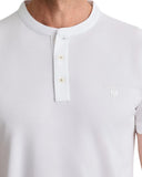 Navy & Green Ανδρική Μπλούζα Λαιμόκοψη Με Κουμπιά 24TS.005/YL/PB WHITE Λευκό