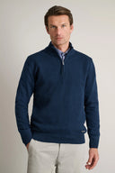Navy & Green Ανδρικό Πλεκτό Βαμβακερό Half Zip 24YM.1009/LZ Dark Petrol Μπλε