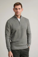 Navy & Green Ανδρικό Πλεκτό Βαμβακερό Half Zip 24YM.1009/LZ Green Leaf Πράσινο