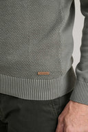 Navy & Green Ανδρικό Πλεκτό Βαμβακερό Half Zip 24YM.1009/LZ Green Leaf Πράσινο