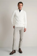 Navy & Green Ανδρικό Πλεκτό Βαμβακερό Half Zip 24YM.1009/LZ Off White Εκρού