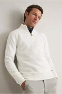 Navy & Green Ανδρικό Πλεκτό Βαμβακερό Half Zip 24YM.1009/LZ Off White Εκρού