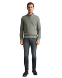 Navy & Green Ανδρικό Πλεκτό Βαμβακερό Half Zip 24YM.1017/LZ.1 Green Leaf Πράσινο