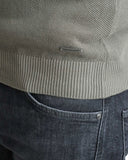 Navy & Green Ανδρικό Πλεκτό Βαμβακερό Half Zip 24YM.1017/LZ.1 Green Leaf Πράσινο