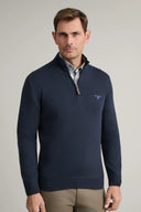 Navy & Green Ανδρικό Πλεκτό Βαμβακερό Half Zip 24YM.1027/LZ Blue Μπλε