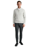 Navy & Green Ανδρικό Πλεκτό Half Zip 24YM.1033/LZ Light Grey