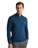 Navy & Green Ανδρικό Πλεκτό Half Zip 24YM.923/LZ.5 Dark Petrol Πετρόλ