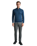 Navy & Green Ανδρικό Πλεκτό Half Zip 24YM.923/LZ.5 Dark Petrol Πετρόλ