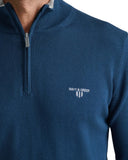 Navy & Green Ανδρικό Πλεκτό Half Zip 24YM.923/LZ.5 Dark Petrol Πετρόλ