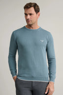 Navy & Green Ανδρικό Πλεκτό Βαμβακερό 24YM.926/P.4 Pilot Blue Μέντα