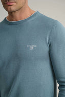 Navy & Green Ανδρικό Πλεκτό Βαμβακερό 24YM.926/P.4 Pilot Blue Μέντα