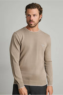 Navy & Green Ανδρικό Πλεκτό Βαμβακερό 24YM.926/P.4 Simply Taupe Μπεζ