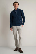 Navy & Green Ανδρική Πλεκτή Βαμβακερή Ζακέτα 24YM.996/GZ.2 Dark Petrol Μπλε