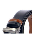 Guy Laroche Ανδρική Δερμάτινη Ζώνη Διπλής Όψης Leather Belt GL F1357 Μαύρο-Ταμπά