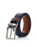Guy Laroche Ανδρική Δερμάτινη Ζώνη Διπλής Όψης Leather Belt GL F1357 Μαύρο-Ταμπά