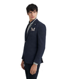 Monte Napoleone Ανδρικό Σακάκι Jacquard 262-71-6900-7149-4 Μπλε