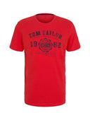 Tom Tailor Ανδρική Μπλούζα Logo T-Shirt 1008637-15220 Κόκκινο