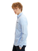 Ανδρικό Πουκάμισο Καρό Tom Tailor Fitted Smart Shirt 1032344-24469 Σιέλ