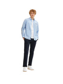 Ανδρικό Πουκάμισο Καρό Tom Tailor Fitted Smart Shirt 1032344-24469 Σιέλ