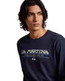 La Martina Ανδρική Μπλούζα Μακρυμάνικη Jersey MDR010-07207 Μπλε