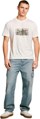 Pepe Jeans Ανδρική Μπλούζα T-Shirt Dalter  PM509780-803 Εκρού