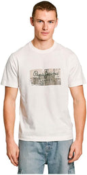 Pepe Jeans Ανδρική Μπλούζα T-Shirt Dalter  PM509780-803 Εκρού