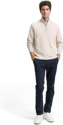 Tom Tailor Ανδρικό Πλεκτό Βαμβακερό Half Zip 1047569-38677 Εκρού