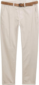 Tom Tailor Ανδρικό Παντελόνι Slim Chino With Belt 1027694-30026 Μπεζ