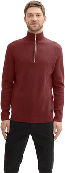 Tom Tailor  Ανδρικό Πλεκτό Βαμβακερό Half-Zip 1042454-35676 Μπορντό