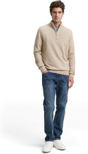 Tom Tailor Ανδρικό Πλεκτό Βαμβακερό Half Zip 1048014-38774 Μπεζ