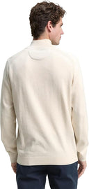 Tom Tailor Ανδρικό Πλεκτό Βαμβακερό Half Zip 1047569-38677 Εκρού