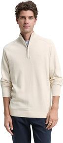 Tom Tailor Ανδρικό Πλεκτό Βαμβακερό Half Zip 1047569-38677 Εκρού