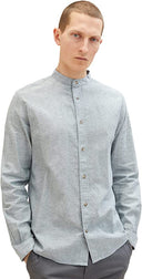 Ανδρικό Λινό Πουκάμισο Mao Tom Tailor Cotton Linen 1034903-31233 Πράσινο