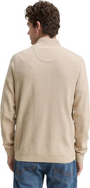Tom Tailor Ανδρικό Πλεκτό Βαμβακερό Half Zip 1048014-38774 Μπεζ