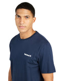 Timberland Ανδρικό T-Shirt Small Linear Logo TB0A5QQT433 Μπλε