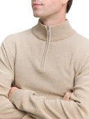Tom Tailor Ανδρικό Πλεκτό Βαμβακερό Half Zip 1048014-38774 Μπεζ