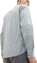 Ανδρικό Λινό Πουκάμισο Mao Tom Tailor Cotton Linen 1034903-31233 Πράσινο