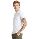 Timberland Ανδρική Μπλούζα Dunstan River V-Neck T-Shirt TB0A2BPT-100 Λευκό
