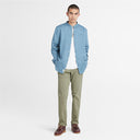 Ανδρικό Πουκάμισο Λινό Mao Timberland Linen Korean Collar Shirt Slim TB0A2DC1DJ5 Σιέλ