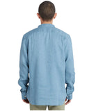 Timberland Ανδρικό Λινό Πουκάμισο Μάο Slim Fit TB0A2DC1DJ5 Σιέλ