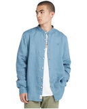 Timberland Ανδρικό Λινό Πουκάμισο Μάο Slim Fit TB0A2DC1DJ5 Σιέλ