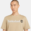 Timberland Ανδρική Μπλούζα T-Shirt Linear Logo TB0A5UPQDH4 Μπεζ
