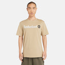 Timberland Ανδρική Μπλούζα T-Shirt Linear Logo TB0A5UPQDH4 Μπεζ