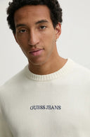 Guess Jeans Ανδρικό Βαμβακερό Πουλόβερ M4BR31Z3HM1-G293 Εκρού