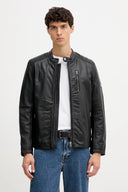 Pepe Jeans Ανδρικό Δερμάτινο Μπουφάν Joey PM4027178-999 Μαύρο
