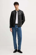 Pepe Jeans Ανδρικό Δερμάτινο Μπουφάν Joey PM4027178-999 Μαύρο